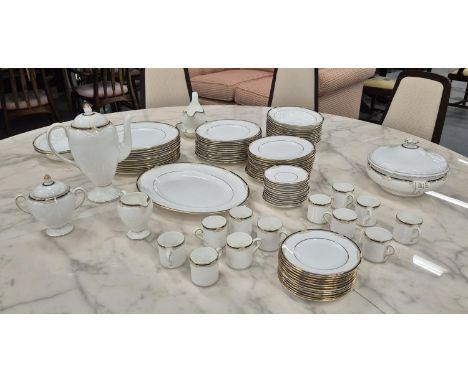 A WEDGEWOOD 'CAVENDISH' PART DINNER AND COFFEE SERVICE, comprising twelve place settings, consisting of dinner plates, desser