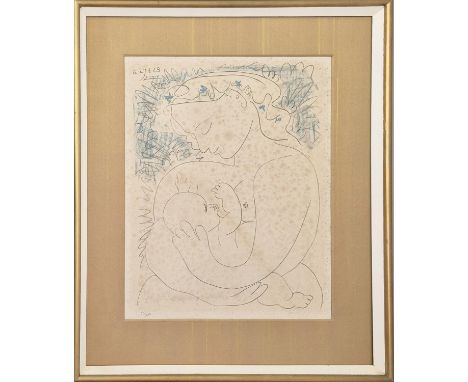 PABLO PICASSO, 'Le Maternite' lithograph, 52cm x 40cm, numbered, signed and dated in the stone, framed.