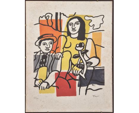 FERNAND LEGER, 'Le Couple' lithograph, 80cm x 60cm, stamped signature, framed.