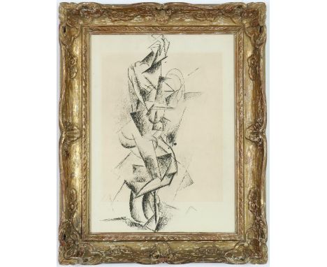 PABLO PICASSO, rare cubist nude study 1962, small edition of 260, pochoir and lithograph, suite: Eventail  printed by Daniel 
