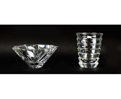 BACCARAT VASES, one Coco design, the other Objectif, 26cm D x 12cm H, 20cm H x 15cm W. (2)