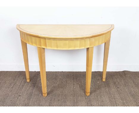 LINLEY DEMI LUNE CONSOLE TABLE, 117cm x 50cm x 81cm H.