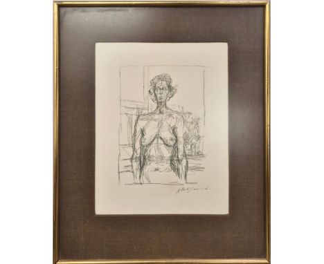 ALBERTO GIACOMETTI, 'Nu Aux Fleurs' lithograph, 31cm x 25cm, signed in the stone, framed.