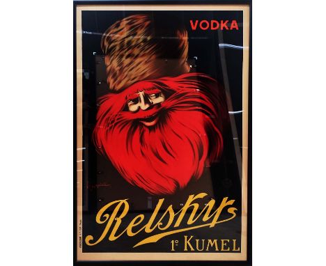 RELSKYS VODKA ORIGINAL ADVERTISING POSTER, designed by Leonetto Cappiello, 123cm x 85cm, framed.