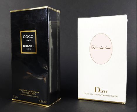 DIOR 'DIORISSIMO' EAU DE TOILETTE, 100ml with vaporisateur spray and Chanel 'Coco Noir' body lotion 200ml, both boxed and uns