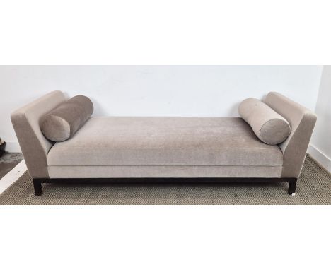 DAYBED, in velvet withy two bolster cushions, 220cm x 77cm x 72cm H.