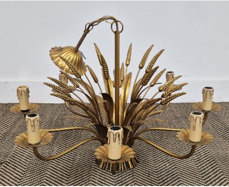 WHEATSHEAF CHANDELIER, gilt metal, 50cm H x 66cm.