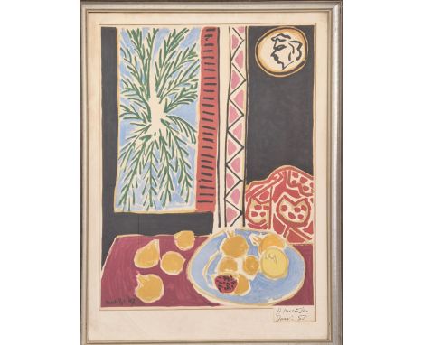 HENRI MATISSE, 'Nature Morte Avec Le Grenade' lithograph, 74cm x 56cm, signed and dated '50' in the stone, framed.