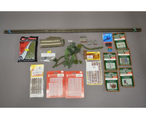 Collection of N gauge accessories including boxed as new Hornby Lyddle End buildings, as new/sealed Model Scene accessories, 