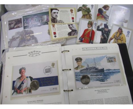 Twelve History of WW II D-Day Anniversary Isle of Man First Day Coin Covers, other similar covers and stamps etc 