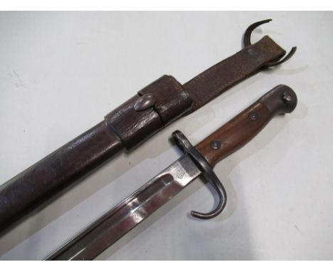 British Remington 1907 bayonet with crowned ER 1907 markings to the 16 inch blade, stamped SANCERCCN, hilt stamped 4SWB322, c