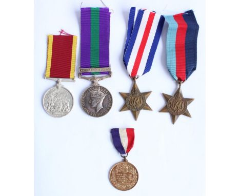 Group of misc. medals to include 1945-1948 Palestine for 19093340 Pte. K Theobald RAMC, 1939-1945 star, France and Germany st