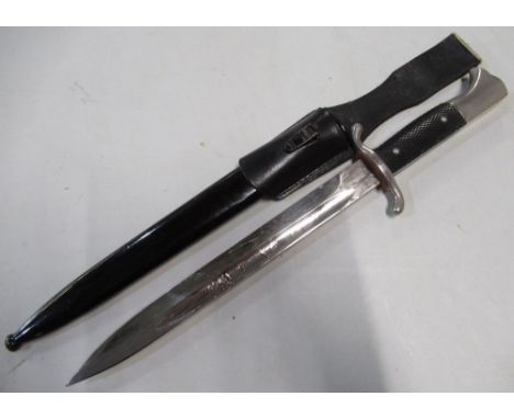 German parade style dagger, with 9" chrome blade stamped Paul Seilheimer, Solingen, with two piece checkered grip and chrome 