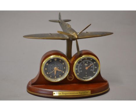 Bradford Exchange "The Supermarine Spitfire" clock and thermometer. No 640 (no limited run number given). No box, packaging o