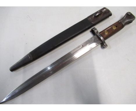 Victorian Wilkinson British bayonet with 11 1/2 inch double edged blade stamped with crown VR Wilkinson various numbers with 