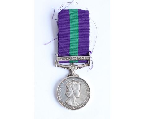 ERII General Service Medal with Suez Canal Zone clasp awarded 22443344 Pte. K Douglas Loyals (Royal North Lancashire Regt) 