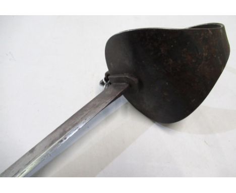 Late C19th Naval bayonet cutlass, with 21" straight heavy blade with various stamp markings including broad arrow mark FFD158