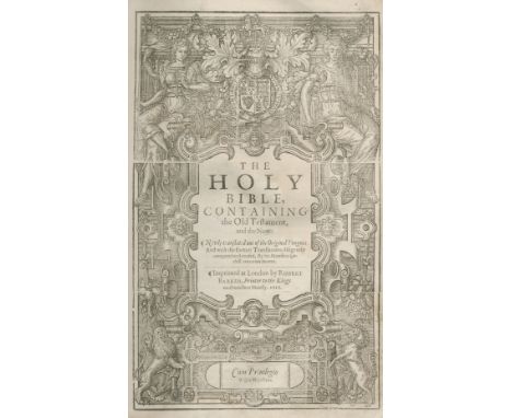 BIBLE, IN ENGLISH, AUTHORISED VERSIONThe Holy Bible, Containing the Old Testament, and the New,  general and NT titles within