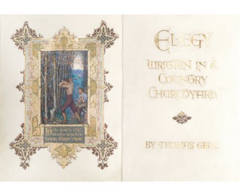 ILLUMINATED MANUSCRIPT - KATE EADIEElegy Written in a Country Churchyard by Thomas Gray, illuminated manuscript on vellum,  2