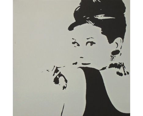 SAVAGE STUDIOS, 'Audrey Hepburn' giclee print on canvas, 89.5cm x 89.5cm.