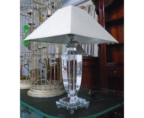 TABLE LAMP, glass, 48cm H.