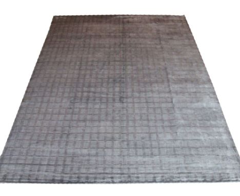 HOPPEN SILK CARPET, 301cm x 243cm, contemporary Bauhaus design in a silvered finish.