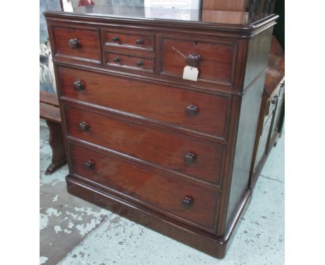 SCOTCH CHEST, Victorian mahogany with four short drawers above three long drawers in three original sections, 119cm x 127cm x