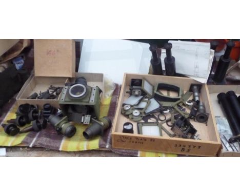 Vintage Wild Heerbrugg photogrammetry parts includes beamsplitters-Binocular adjustable eyepieces-stage plates-centring bush-
