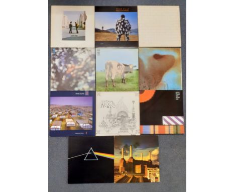 Eleven Pink Floyd LP's to include 'Relics,' matrix SR S5071, 'Dark Side of The Moon', matrix SHVL 804 with H+M scratched in t