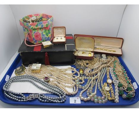 A Mixed Lot of Assorted Costume Jewellery, including imitation grey pearl three row necklace with large clasp; further imitat