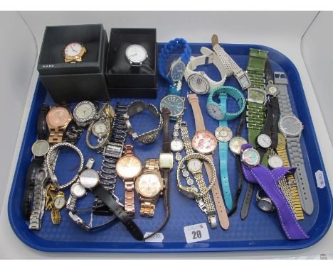 Marc by Marc Jacobs, French Connection, Guess, Orus, Strada, Casio and other modern ladies wristwatches :- One Tray