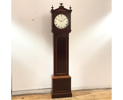 A mid-19th century longcase clock, signed Edward &amp; Sons, Glasgow, the 13" silvered Roman dial with subsidiary seconds dia