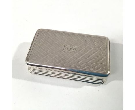 A George III silver snuff box, John Linnit &amp; William Atkinson, London 1813, rectangular, with engine turned decoration an