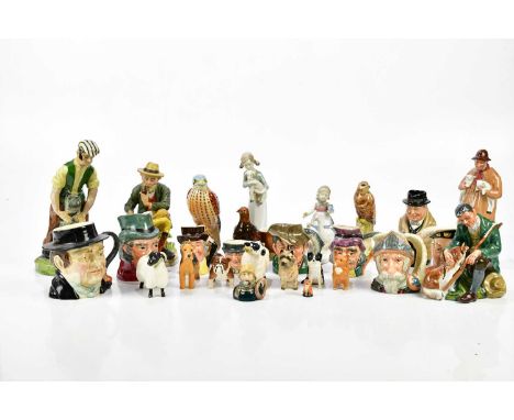 A collection of various ceramic figures, to include a Royal Doulton "Lambing Time", HN1890, "The Master", HN2325, (both af), 