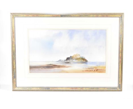† IVAN TAYLOR (born 1946); watercolour, 'St. Michael's Mount', signed, 29 x 52cm, framed and glazed.Condition Report: The ima