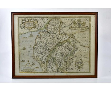 AFTER CHRISTOPHER SAXTON; a 20th century map of Westmorland, 42 x 56cm, framed and glazed.
