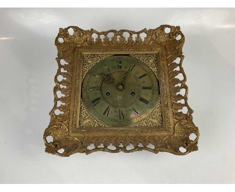 JOHN ISMAY, WIGTON; an eight day movement long case clock face, framed in ornate frame, 40 x 40cm.