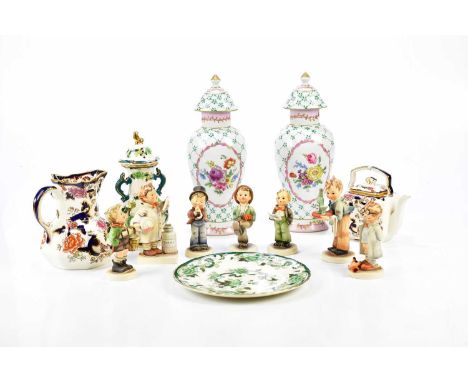 MASON'S; four pieces of Ironstone including a miniature teapot in the 'Mandalay' pattern, seven Goebel Hummel figures and a p