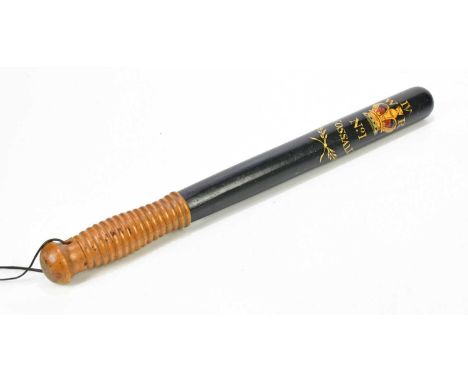A William IV painted police officer's truncheon, inscribed 'No 1 Cossall', length 45cm.Condition Report: Light wear, scratche