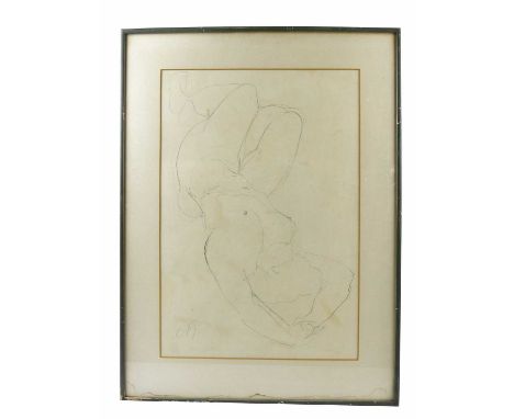 † CHARLOTTE MAYER (1929-2022); a pencil life study, initialled lower left, inscribed verso and dated circa 1949, 51 x 35cm, f