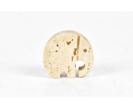 ATTRIBUTED TO FRATELLI MANELLI; a miniature travertine marble figure of an elephant, height 3.5cm.Condition Report: Natural f