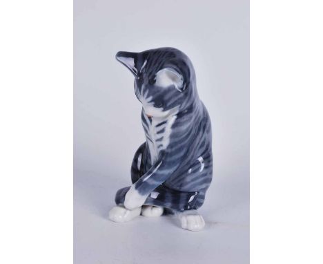 Royal Copenhagen model of a seated cat, model number 340, 18cm height