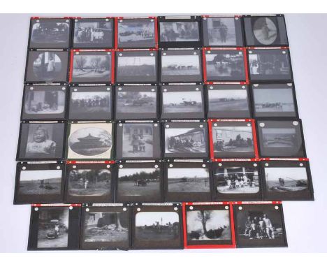 A small collection of early 20th century magic lantern slides featuring scenes of China and their people (30+)