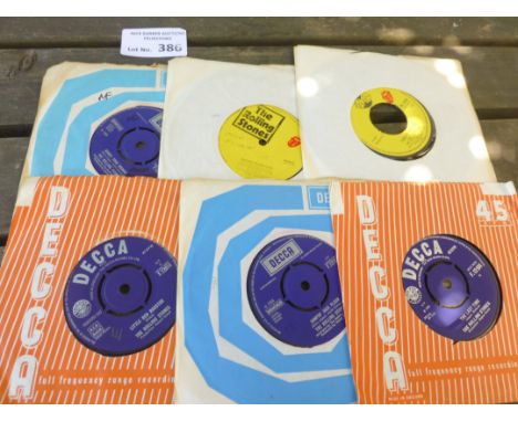 Records : Rolling Stones UK original 45's x 6 mostly excellent condition