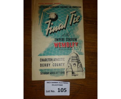 Football : FA Cup Final 1946 Charlton v Derby Co - generally good cond prog 27/04/1946