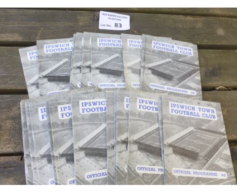 Football : Ipswich Town Home Progs (small size) 1958/9 inc v Liverpool, Hearts, Huddersfield FA Cup all v g cond (24)