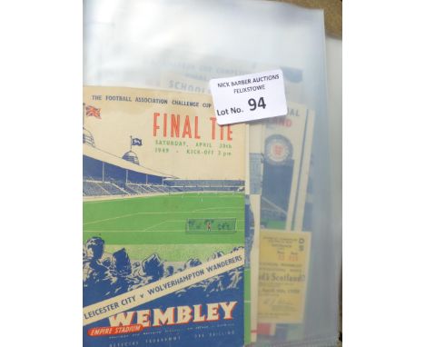 Football : Wembley programmes - inc Internationals &amp; Cup finals inc 1949, 1950, 1951, 1952, 1953, 1954, 1955, 1956, some 