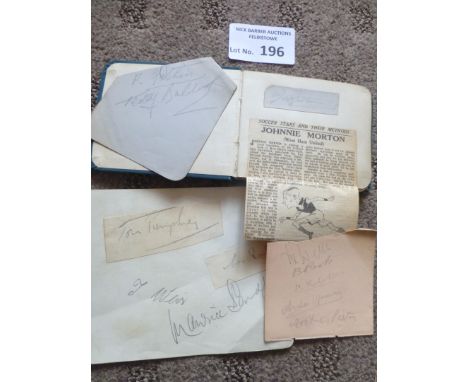 Sporting : Autograph book pre war inc Morton - West Ham, Adey - Boxing - Phillips, Harvey Several other loose signatures - va