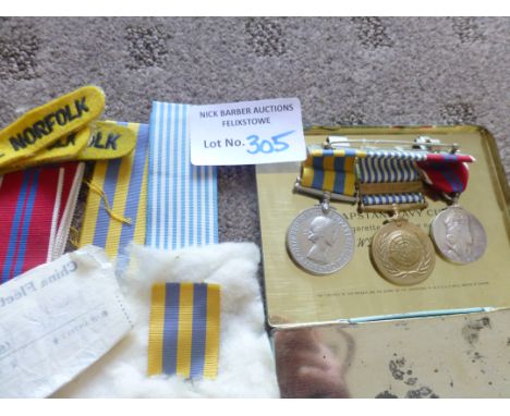 Militaria : Set of Korean medals in tins plus lapel patch etc
