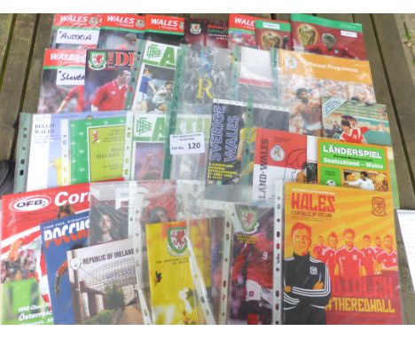 Football : Wales - modern programmes internationals/cup/Euros etc - all vgc home/away (30)